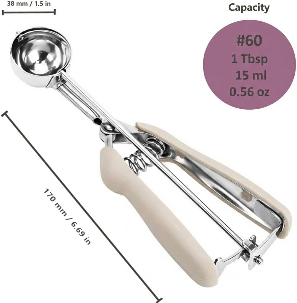 Ice Cream Scoop, 18/8 Stainless Steel Cookie Scoop, Cookie Scoops for Baking, 2 Tbsp/ 30 ml/ 1 oz Cookie Dough Scoop, Ice Cream Scooper with Trigger Release, Cookie Scooper for Baking