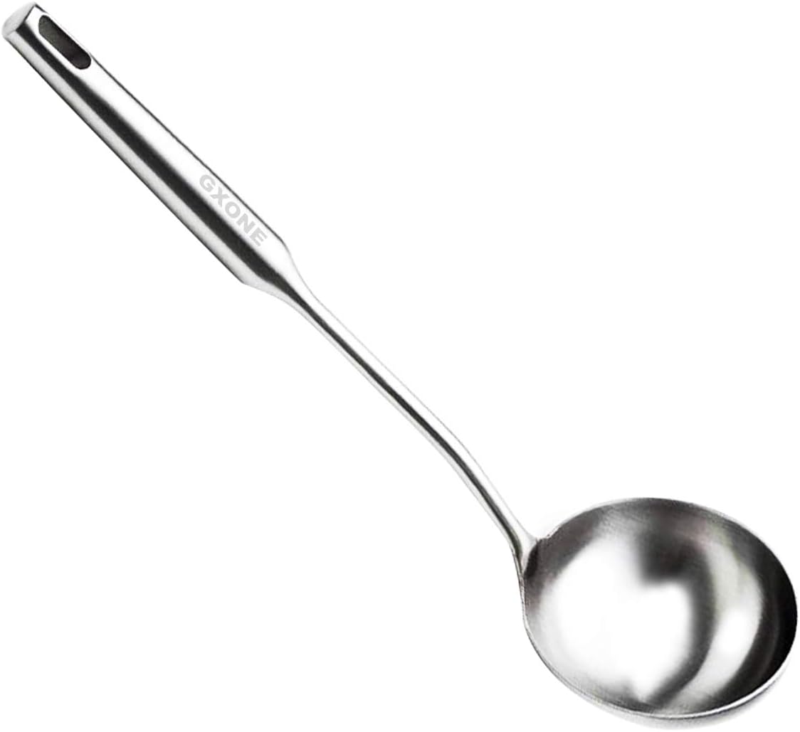 Slotted Spoon,304 Stainless Steel Skimmer Spoon with Heat Resistant Wooden Handle,Silver/15.8Inch