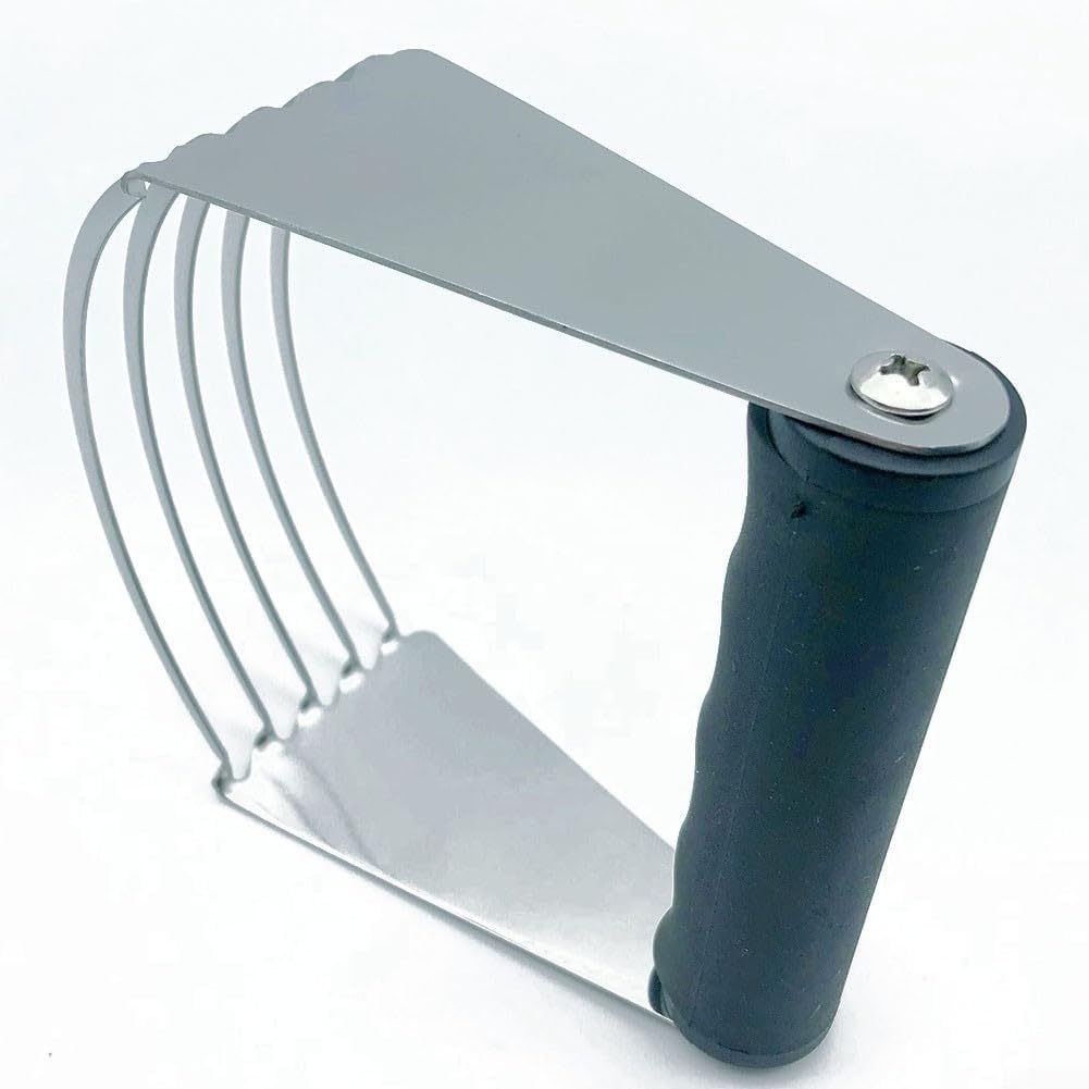 Stainless Steel Pastry Blender with Soft Grip Handle for Mixing Dough and Cutting Butter, Dishwasher Safe Baking Tool 11.5 x 10 x 4.5 cm Silver(A)