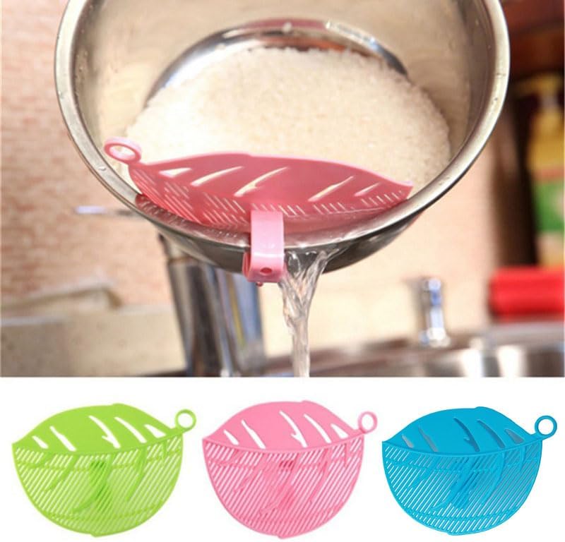3Pcs Plastic Clip-On Strainer, Bowl-Shaped Pasta Colander For Pots & Bowls – Universal Rice Sieve, Noodle Strainer For Vegetables, Fruit, Camping & Kitchen Use