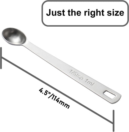 2PCS 1/4 Teaspoon(1/4tsp, 1.25 ml, Tad) Single Tiny Measuring Spoon, Small Individual Stainless Steel Measure Spoons Only
