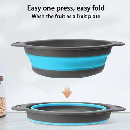 Collapsible Silicone Colander Set of 2 (Large & Small) (Green)