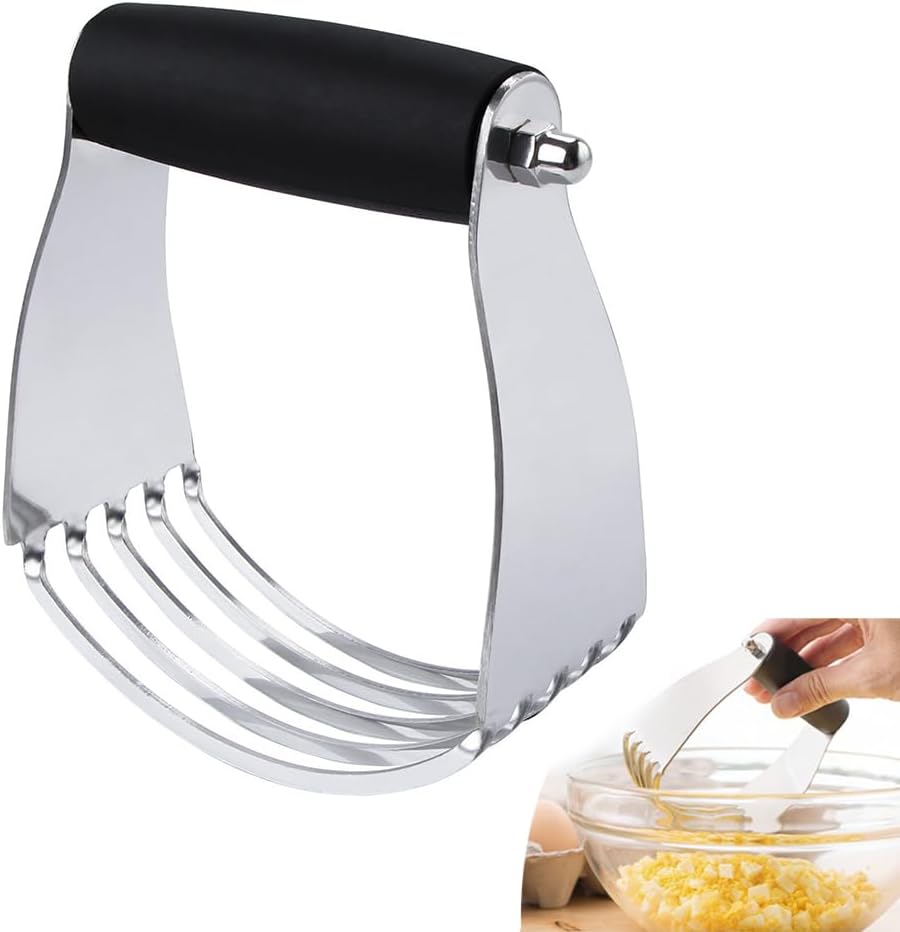 Dough Blender, Professional Heavy Duty Stainless Steel Pastry Dough Cutter Butter Cutter with Blades (1, Red)