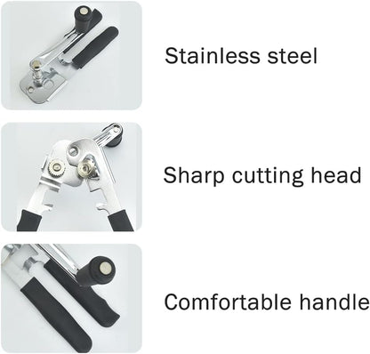 Commercial Can Opener,Heavy Duty Hand Crank Can Opener,Stainless Steel Manual Can Opener,Durable Bottle Opener,Handheld Can Opener for Kitchen,Camping,Picnic,Bar,Restaurant