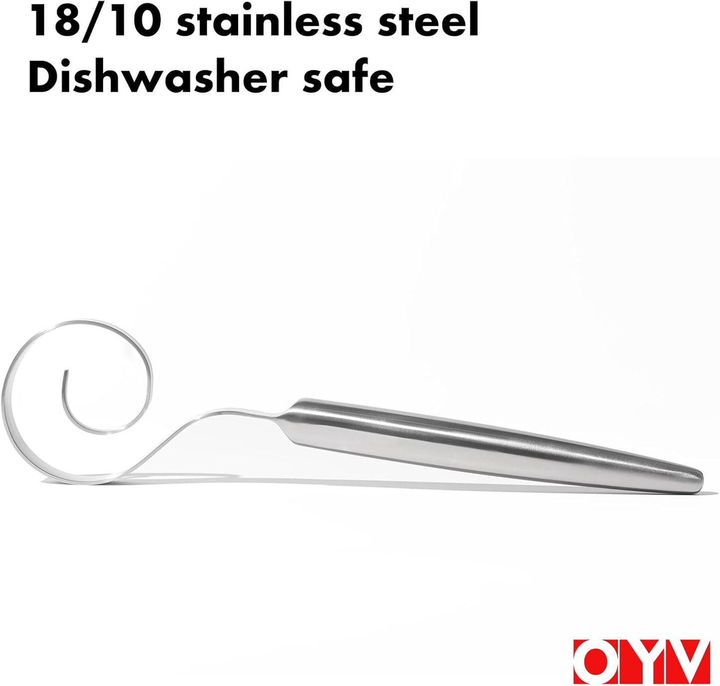 OYV Seamless Dough Whisk, 18/10 Stainless Steel Danish Dough Wisk, 9" Bread Whisk for Sourdough, Cookies, Pizza, Pastry, Dishwasher Safe Dough Hook
