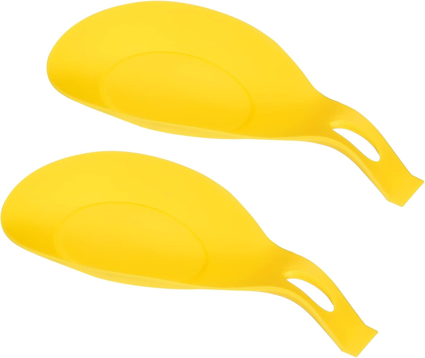 uxcell Silicone Spoon Rest, 7.68" x 3.74" Heat Resistant Kitchen Utensil Holder Spatula Ladle Rest for Counter Stove Top, Black 8Pcs
