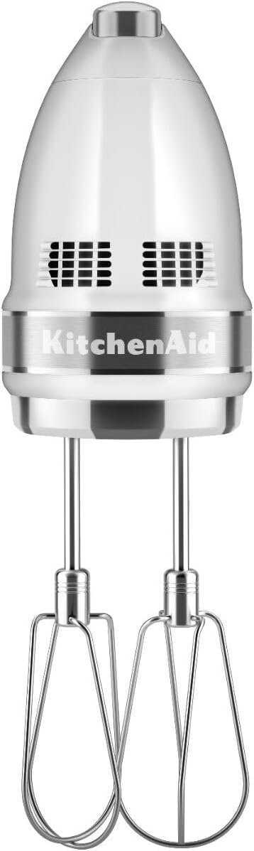 KitchenAid 9-Speed Digital Hand Mixer with Turbo Beater II Accessories and Pro Whisk - Contour Silver