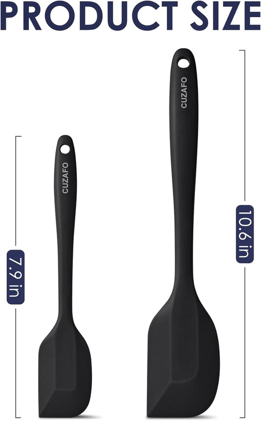 BPA Free Heat Resistant 600℉ Silicone Spatula, Turner Mixing Spatulas set Dishwasher Safe for Nonstick Cookware, Classic Blue
