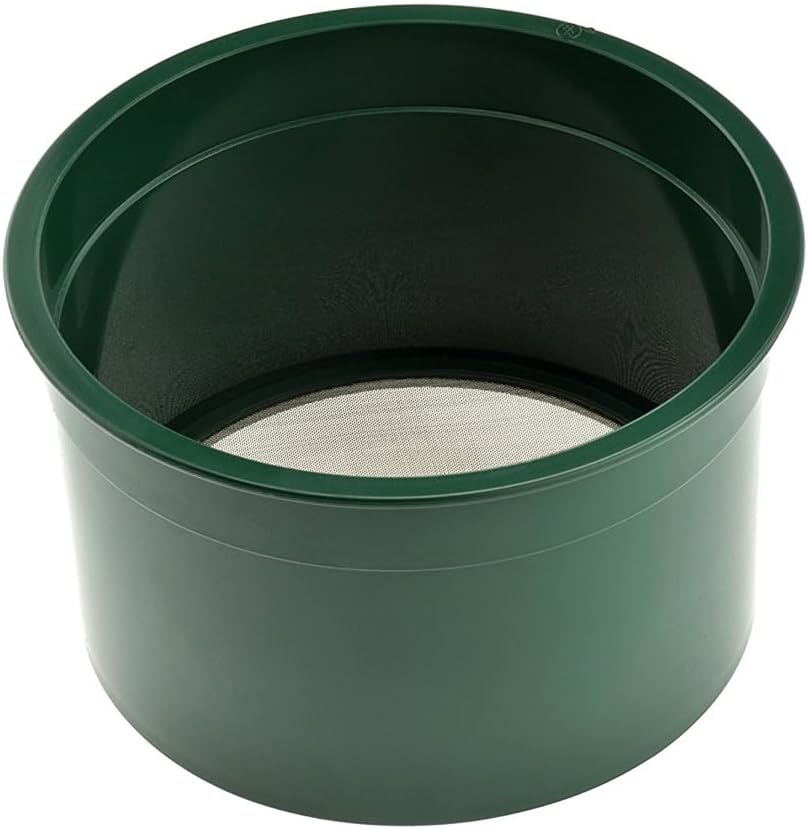 SE 5.5 Inch Mini Stackable Classifier Gold Prospecting Pan - 50 Holes/Square Inch Stainless Steel Mesh Sifting Pan, Green