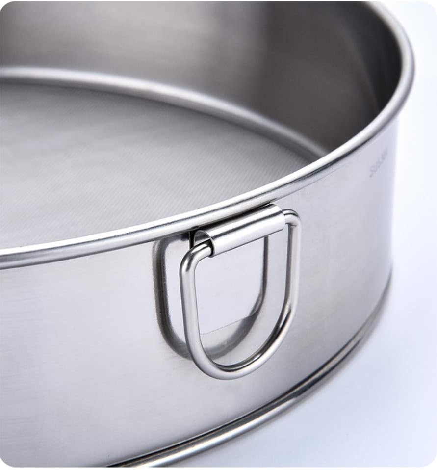 Flour Sifter Round Flour Sieve Strainer with 40 Mesh Premium Rustproof Stainless Steel Fine Mesh for Baking 7.87 inch x 1.97 inch