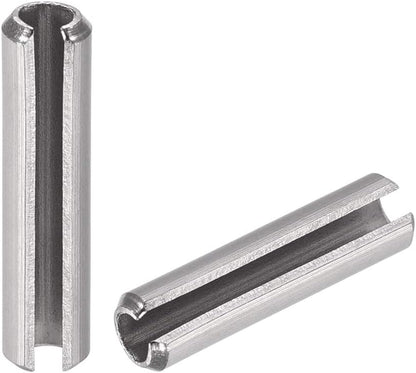 uxcell Slotted Spring Pin - M4 x 30mm 304 Stainless Steel Split Spring Roll Dowel Pins Plain Finish 20Pcs
