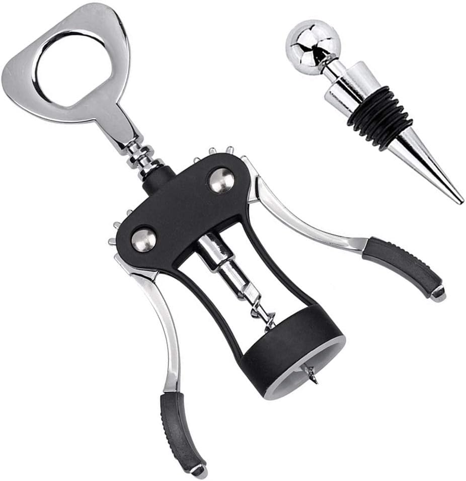 Foho Best Wing Corkscrew Wine Bottle Opener Luxury Waiter Corkscrew with Stopper Set for Wine Enthusiast Waiters - Sleeve Anchors