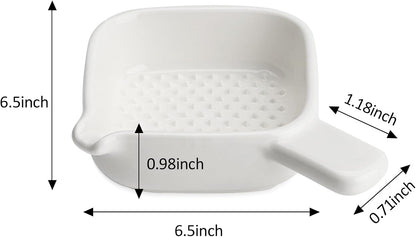 Ceramic Grinder Set 4 Pcs Porcelain Garlic Grater Plate for Ginger Garlic Onion and Cheese Kitchen Tool