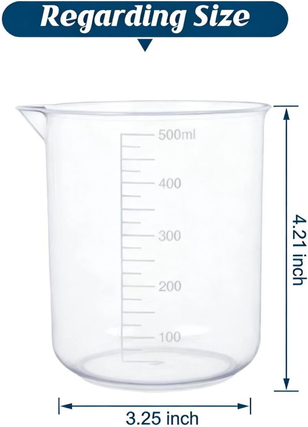 Plastic Measuring Cups, 100ml, Set of 15, for Liquid Measurement and Scientific Experiments