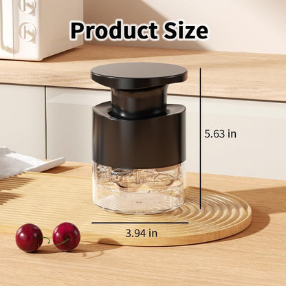 Cherry Pitter Tool, Multi Cherry Seed Remover Pits 7 Cherries at Once, Food-Grade Cherry Core Remover with Splash Guard Container, for Jam, Dessert, Baking (White)