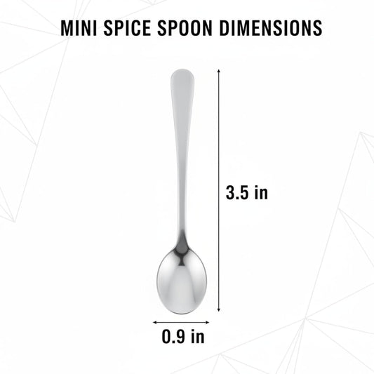 Mini Stainless Steel Spoons Set - 12Pcs Tiny Spice Scoops for Salt, Pepper, Sugar, Honey & Coffee - 3.5" Food-Grade 304 Condiment Spoons (Silver)