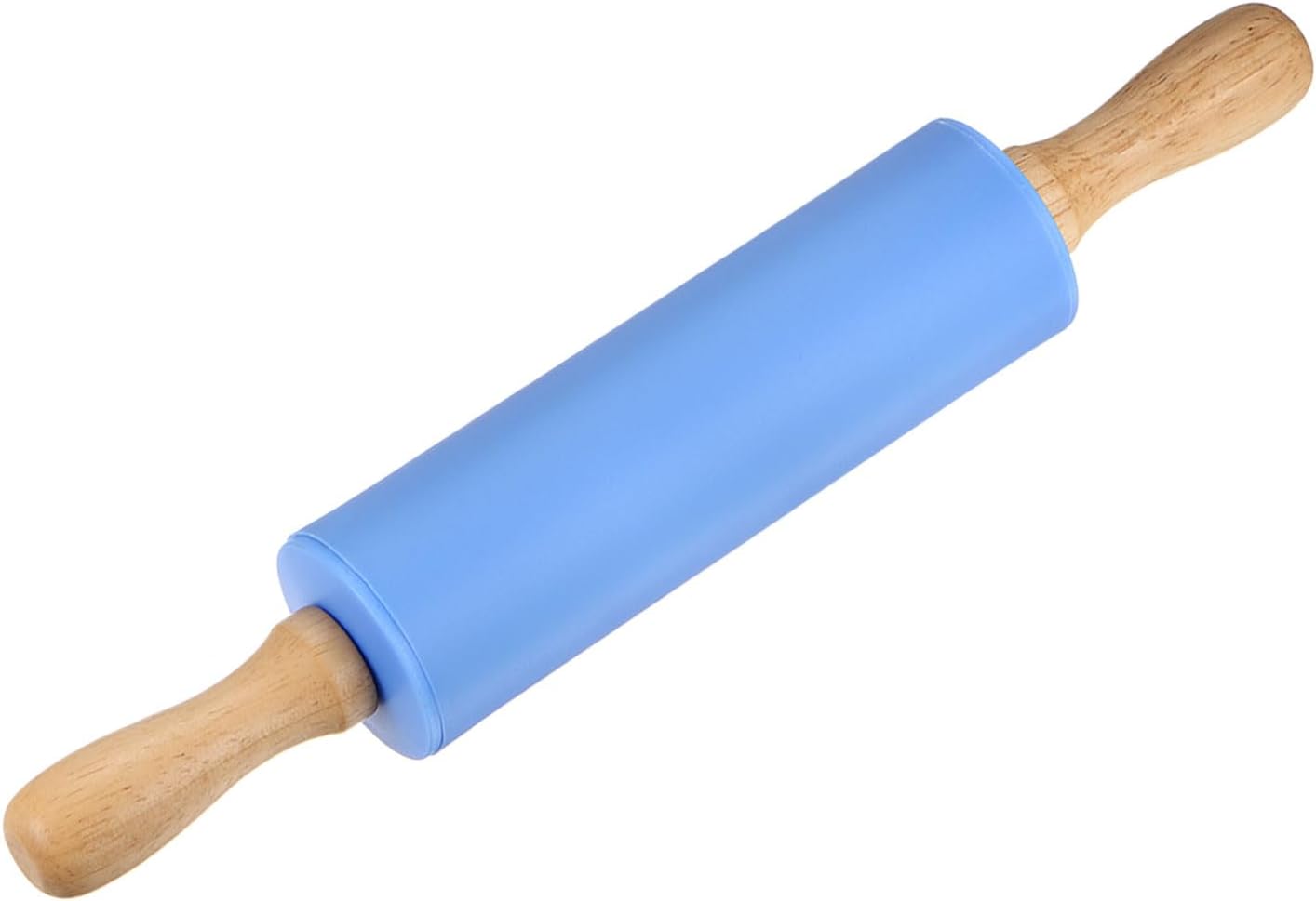 HARFINGTON Silicone Rolling Pins for Baking 12.2 Inch Non-Stick Silicone Surface Wooden Handle Rolling Pin Small Roller Playdough Rolling Pins for Fondant Kitchen Dough Pizza, Green