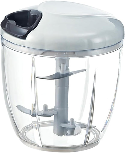 Manual Food Processor Vegetable Chopper, Hand Pull String Garlic Mincer Cutter for Veggies, Fruits, Nuts, Meat, Salad,500ml Gray