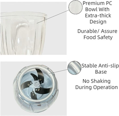 Food Chopper with Container – 900ml/30oz Manual Pull String Kitchen Cutter, 5 Stainless Steel Blades – Garlic, Onion, Vegetable, Meat & Baby Food Processor – BPA-Free Vegetable Fruit Chopper