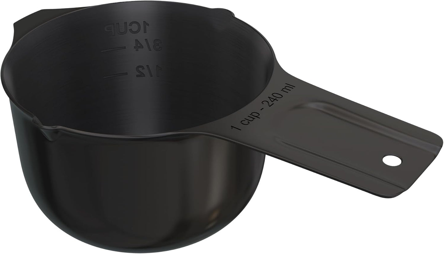 Color Up 2 Cup Measuring Cup, 480ml Stainless Steel Metal, Easy-Pour Spouts, Engraved Markings, Flat Base, Dishwasher Safe, for Dry and Liquid Ingredients