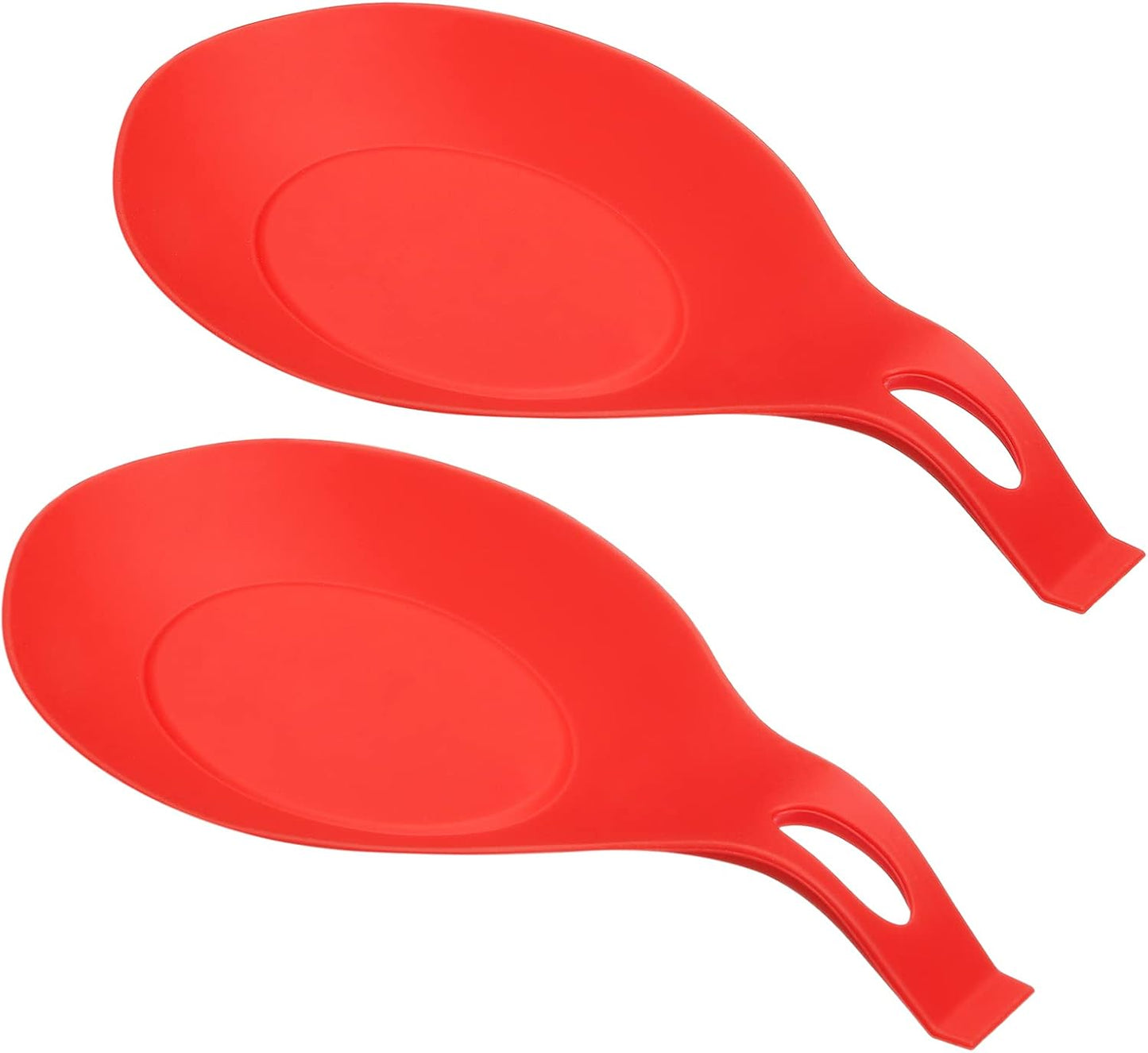 uxcell Silicone Spoon Rest, 7.68" x 3.74" Heat Resistant Kitchen Utensil Holder Spatula Ladle Rest for Counter Stove Top, Black 8Pcs