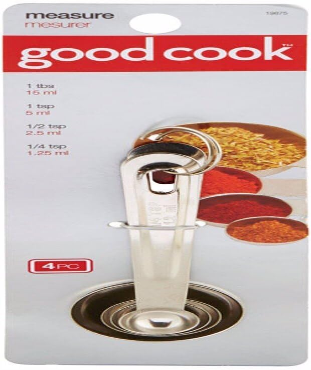GoodCook 19875 4 Piece Stainless Steel Measuring Spoon Set