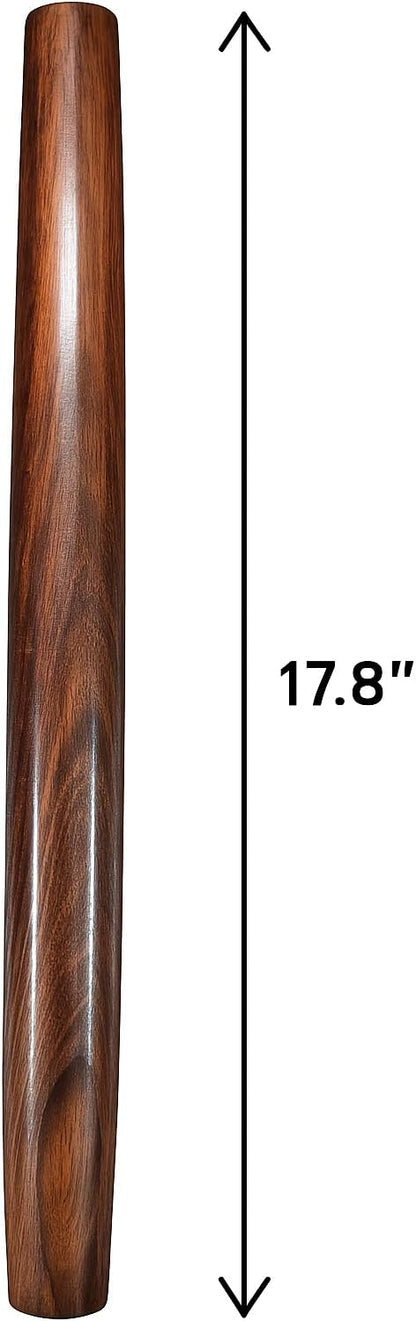 French Rolling Pin (18 Inch) – Wooden rolling pins for baking, Pizza, Pie Crust & Pastry. Cookie Roller – Handmade Tapered Dough Roller - Smooth, Durable & Elegant baking equipment