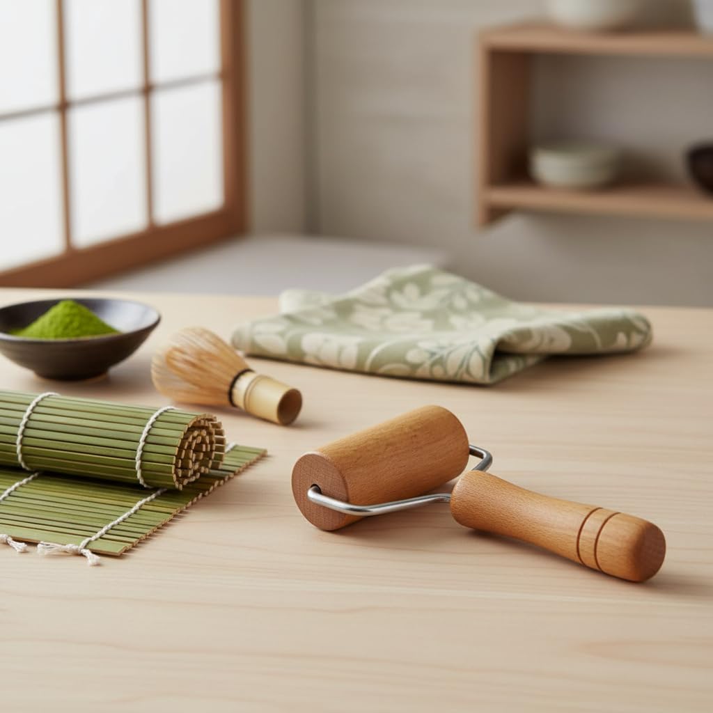 Small Rolling Pin, Pizza Dough Roller, Non Stick Wood Pastry Roller, Kitchen Wooden Rolling Pins for Baking Cooking Cookie Bread Tortilla Dumpling Fondant Clay (Style 2)