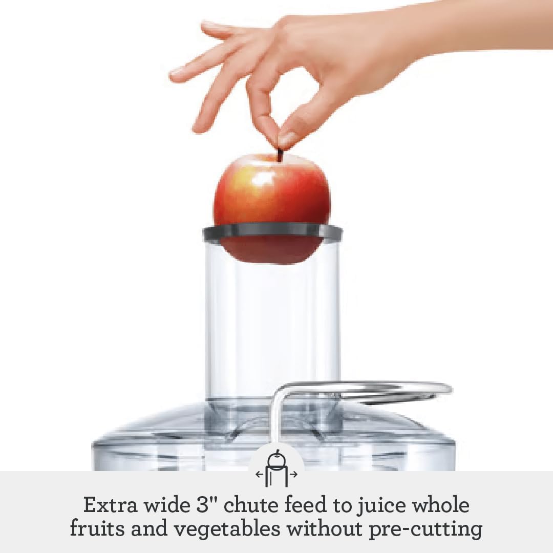 Breville BJE200XL Juice Fountain Compact Centrifugal Machine, 25 fl oz, Silver