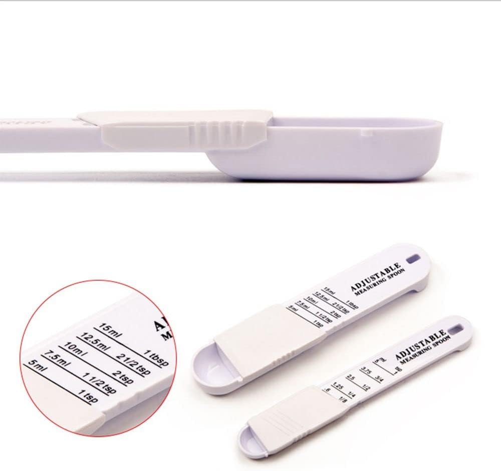 2 PCS Adjustable Measuring Spoon Set, Measuring Dry/Liquid Ingredients, Metering Spoon for Baking, Cooking