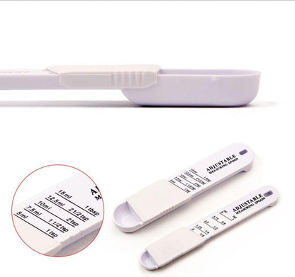 2 PCS Adjustable Measuring Spoon Set, Measuring Dry/Liquid Ingredients, Metering Spoon for Baking, Cooking