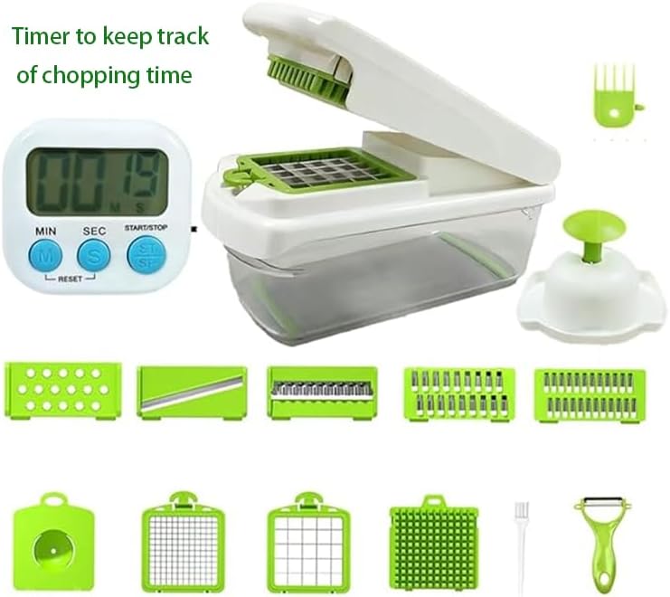 BBEK chopper vegetable cutter with timer | multifunctional vegetable cutter & onion chopper dicer, vegetable shredder for Restaurant & Bulk Prep