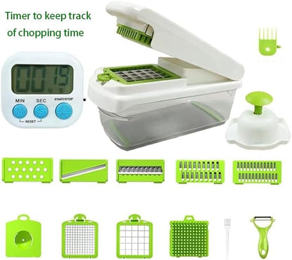 BBEK chopper vegetable cutter with timer | multifunctional vegetable cutter & onion chopper dicer, vegetable shredder for Restaurant & Bulk Prep
