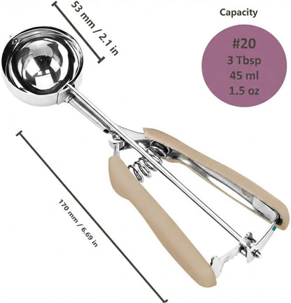 Ice Cream Scoop, 18/8 Stainless Steel Cookie Scoop, Cookie Scoops for Baking, 2 Tbsp/ 30 ml/ 1 oz Cookie Dough Scoop, Ice Cream Scooper with Trigger Release, Cookie Scooper for Baking