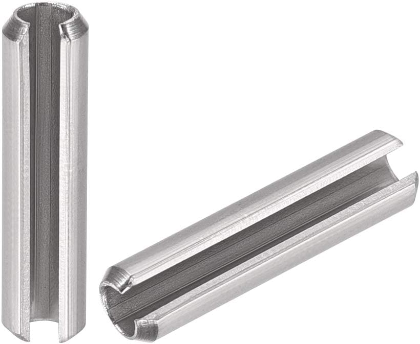 uxcell Slotted Spring Pin - M4 x 30mm 304 Stainless Steel Split Spring Roll Dowel Pins Plain Finish 20Pcs