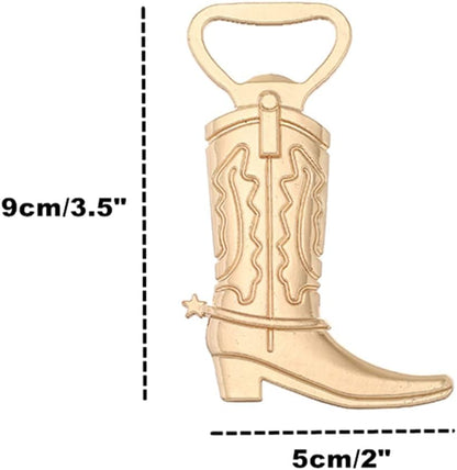 Cowboy Boot Bottle Opener for Wedding Party Favor (12pcs,Gold Tone)