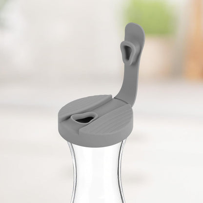 2pcs Salad Dressing Bottle Cap Compatible with Good Seasons, Leak-Proof Airtight BPA-Free Silicone Salad Dressing Cruet Top Replacement(Grey)