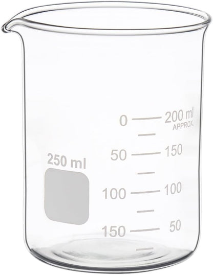 Graduated Glass Measuring Low Form Beaker Set (50ml+100ml+250ml)