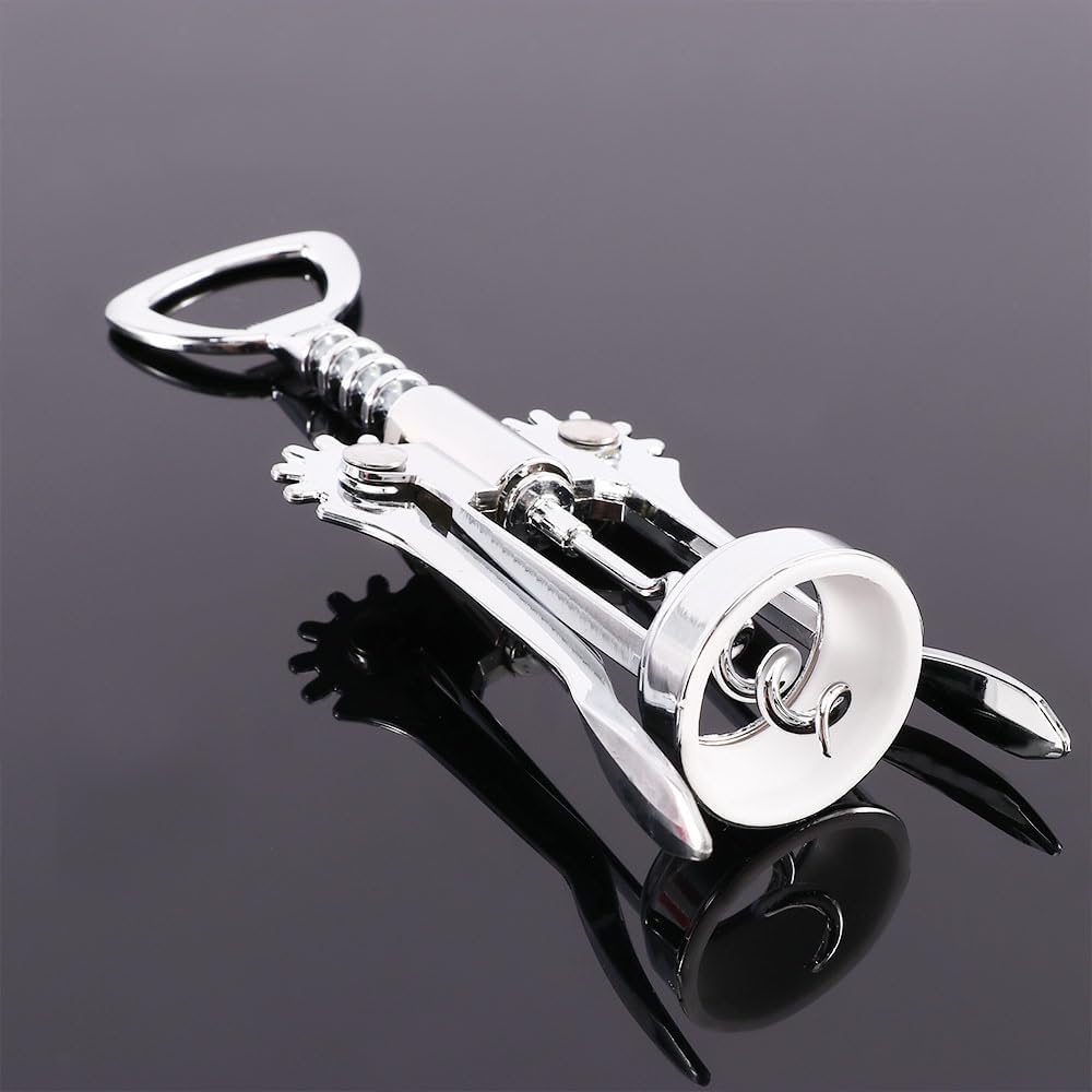 Stainless Steel Wing Corkscrew Wine Opener,Portable Waiters Corkscrew Cork and Beer Cap Bottles Opener Remover for Kitchen Restaurant Bars Use