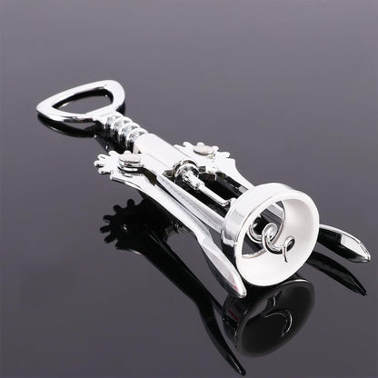 Stainless Steel Wing Corkscrew Wine Opener,Portable Waiters Corkscrew Cork and Beer Cap Bottles Opener Remover for Kitchen Restaurant Bars Use