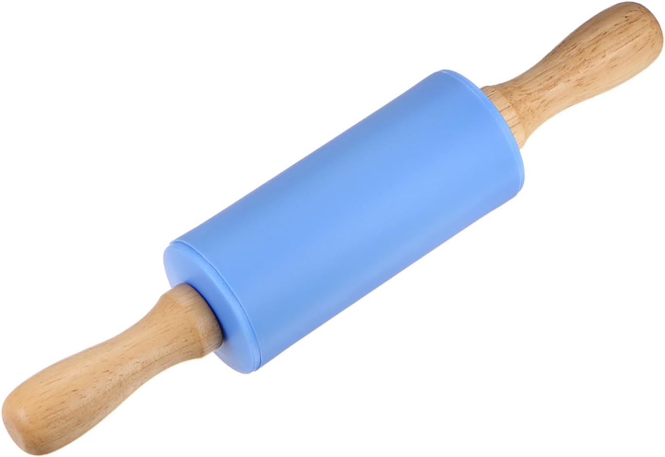HARFINGTON Silicone Rolling Pins for Baking 12.2 Inch Non-Stick Silicone Surface Wooden Handle Rolling Pin Small Roller Playdough Rolling Pins for Fondant Kitchen Dough Pizza, Green