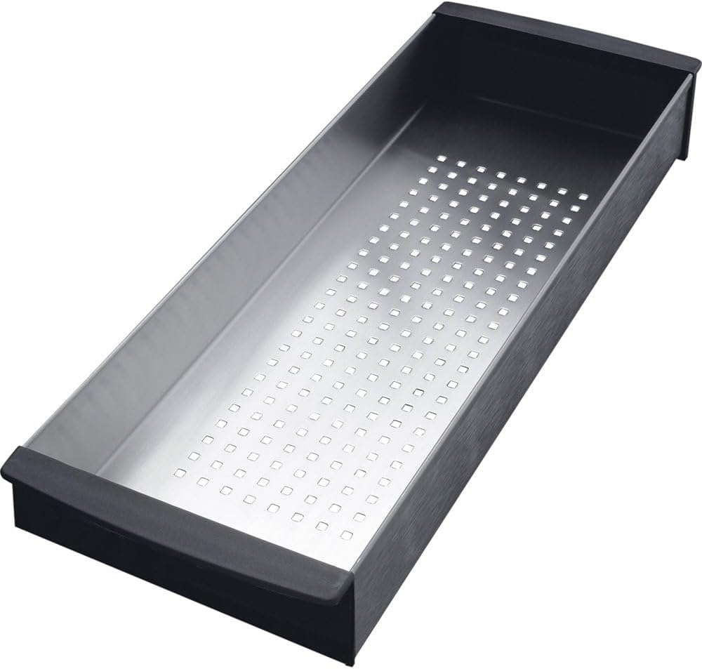 FRANKE PX-70S Peak Colander with Black Handles, Small, Silver