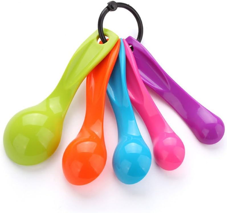 5 in 1 White Plastic 1g 2.5g 5g 10g 15g Measuring Spoons Set Kitchen Baking Tools
