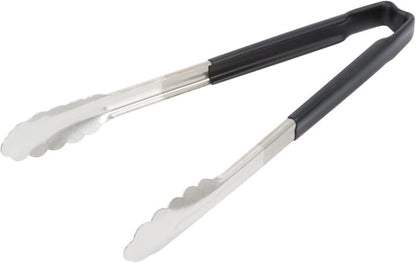 Vollrath 4781220 Jacobs's Price 12-Inch 1-Piece Tong, Stainless Steel, Black Handle
