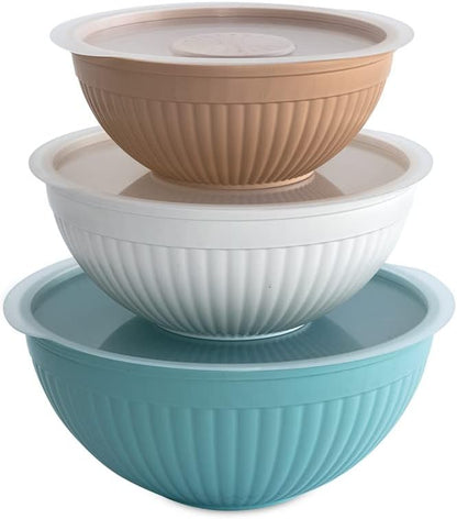 Nordic Ware Prep and Serve Mixing Bowls Set, 3-Piece, Earth-Tones