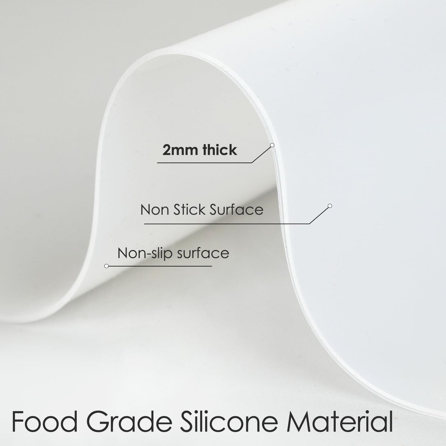 Standard Silicone Mat,Black Baking Mat-Food Grade Kids Dinner Table Placemat Non Slip Counter Mat with Raised Edges Heat Resistant Mat for Air Fryer Nonstick Pastry Dough Mat(1 Pack 23.6'' x 15.7'')