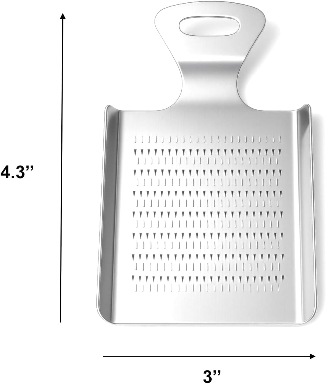 Compact Stainless Steel Grater, Mirror-Polished Grinder for Garlic, Ginger, Nutmeg, Wasabi and Chocolate