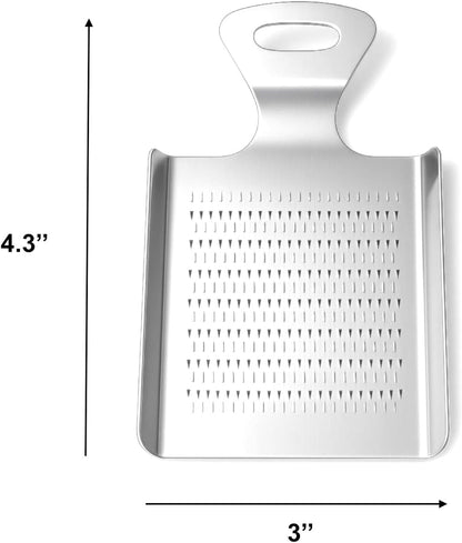 Compact Stainless Steel Grater, Mirror-Polished Grinder for Garlic, Ginger, Nutmeg, Wasabi and Chocolate