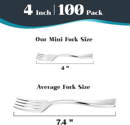 Kucoele 4 Inch Gold Mini Plastic Spoons, 100 Pack Disposable Small Dessert Spoons for Appetizer Tasting, Puddings, Ice Creams, Wedding Reception