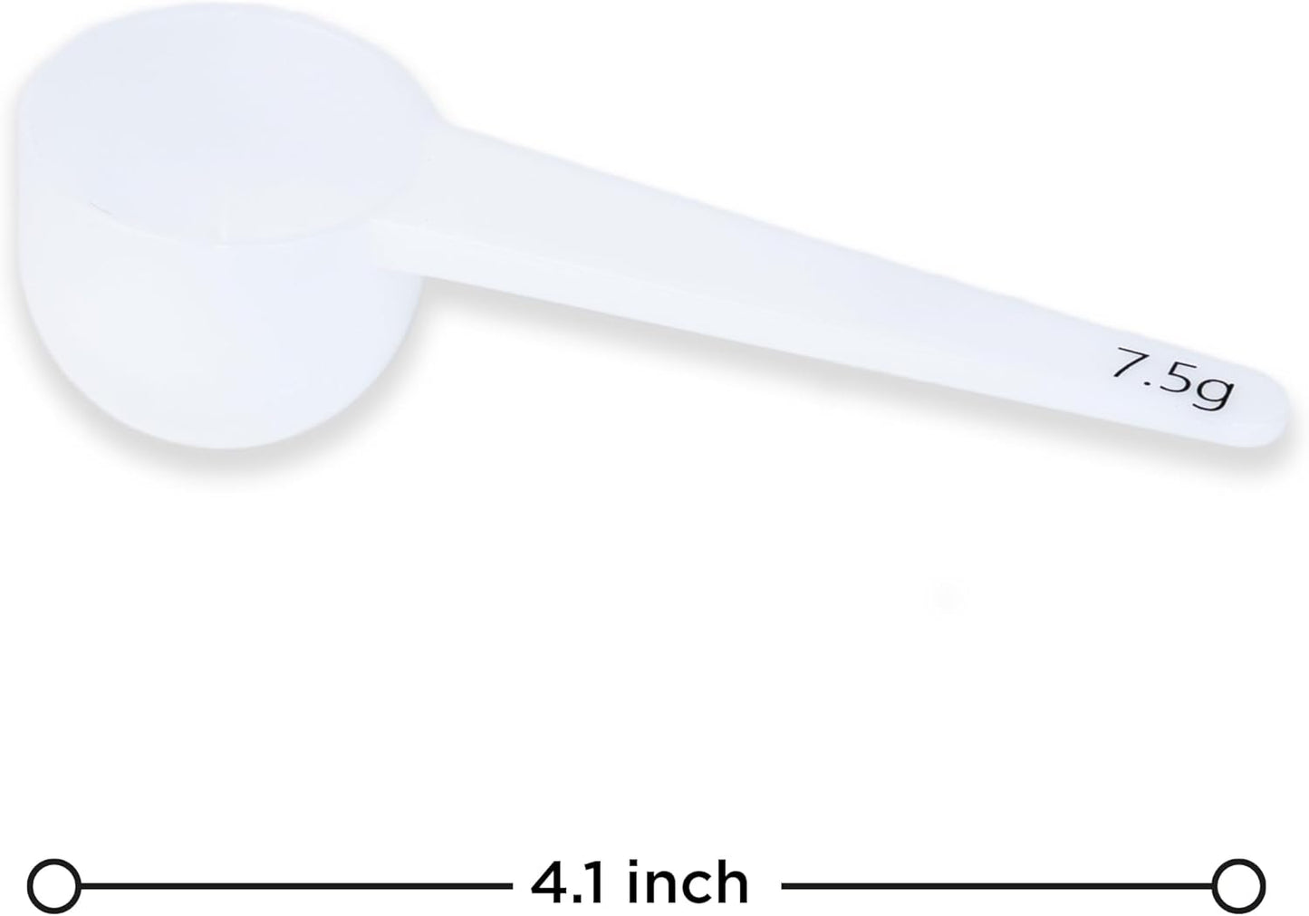 Measure spoons | measuring spoons set of 6 | exact dosing 3 gram scoop, 5 gram scoop, 7,5g, 10g, 15g, 30g | kitchen measuring set for powder and liquids | plastic medicine spoon and cups